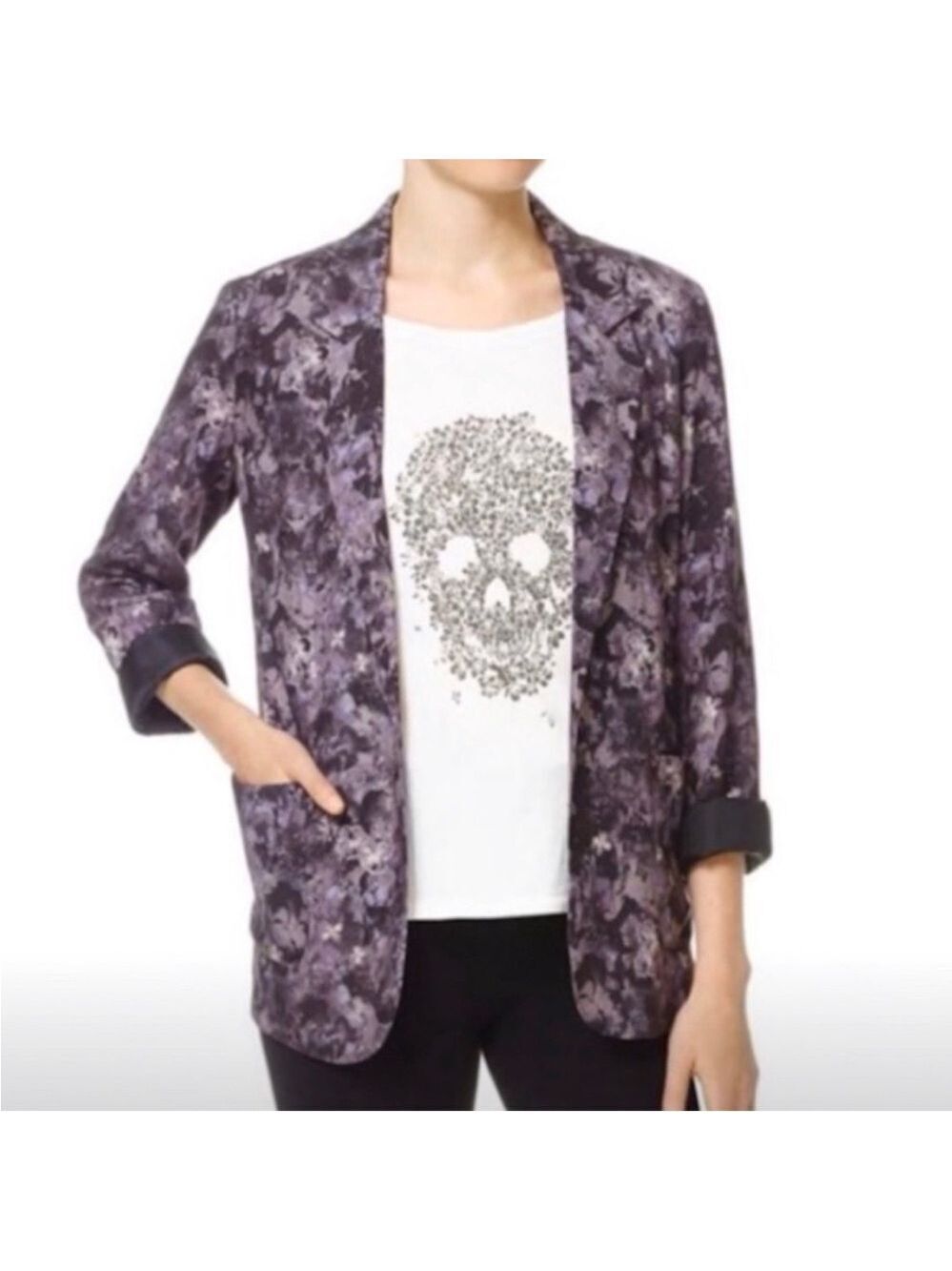 Aritzia Talula Kent Blazer in Purple Floral, size 4